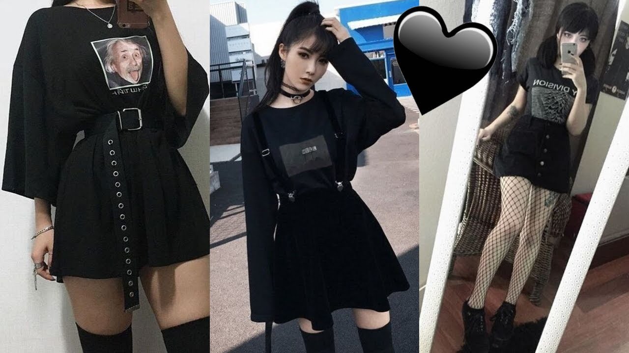 chicas vestidas de negro tumblr